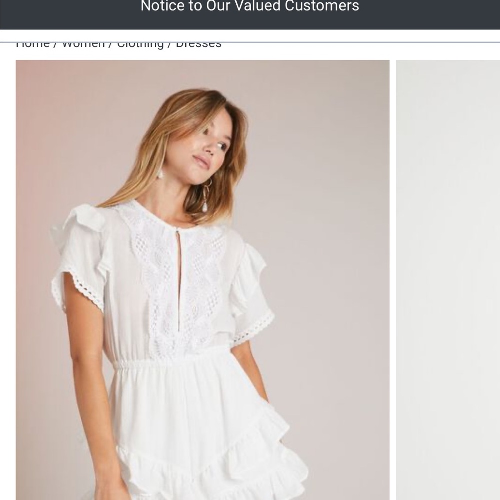 White Lace Ruffle Romper